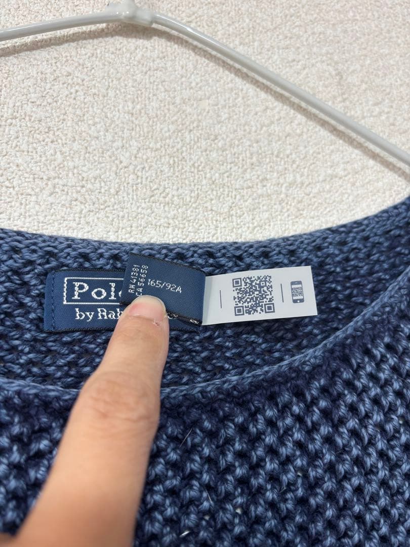 ラルフローレン　星条旗　ニット　ショート丈　ネイビー　M
