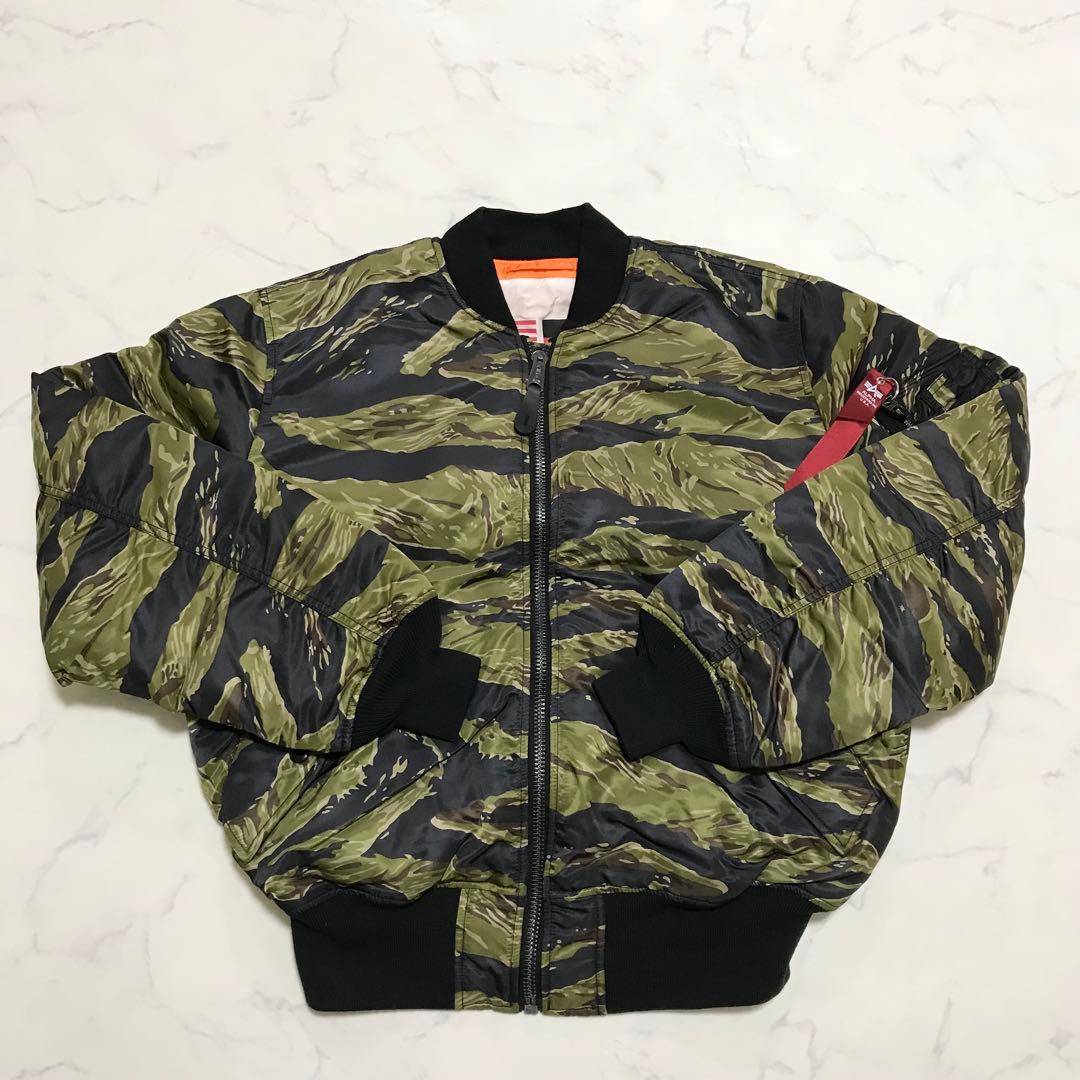 【美品】【Lサイズ】ALPHA MA-1 フライトジャケット タイガーカモ