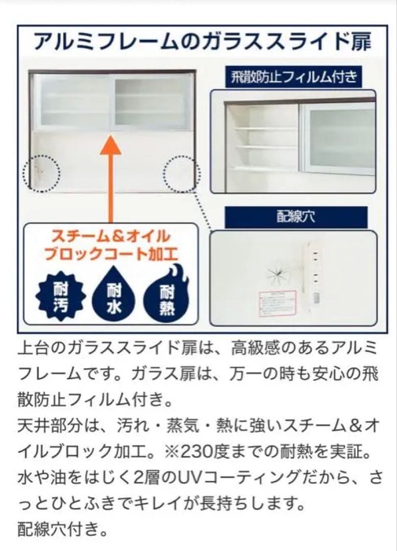 送料25400円込み！11万で購入。 ニトリ キッチンボード レジューム 150