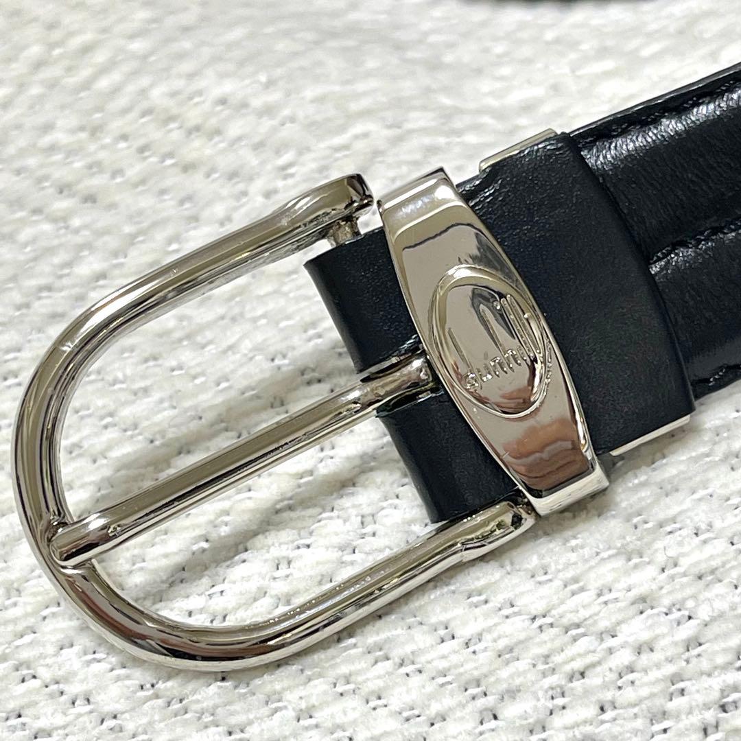 未使用 dunhill ダンヒル レザーベルト 本革製 ロゴプレート