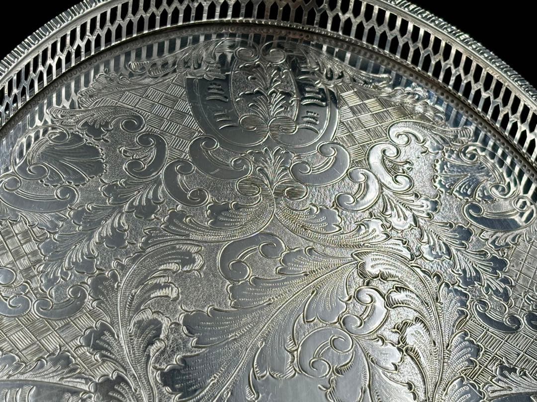 専用　英国アンティーク　Viners of Sheffield 銀メッキトレイ