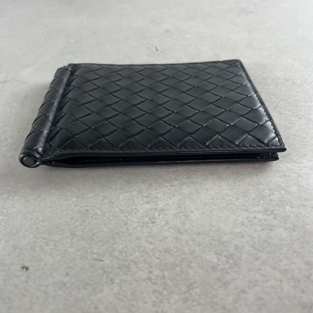【美品】ボッテガヴェネタ マネークリップ 財布 イントレチャート ブラック 黒色