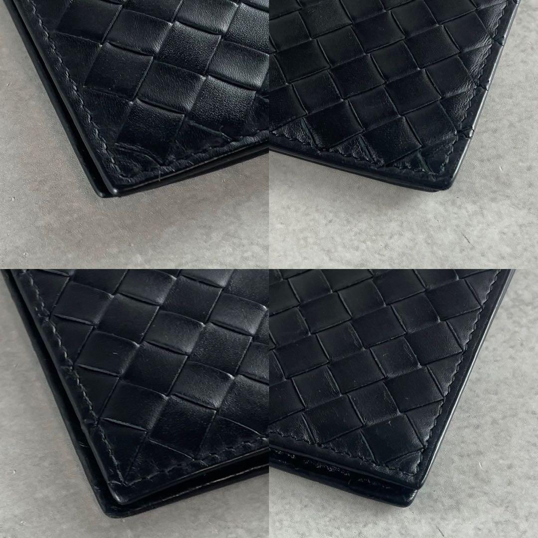 【美品】ボッテガヴェネタ マネークリップ 財布 イントレチャート ブラック 黒色