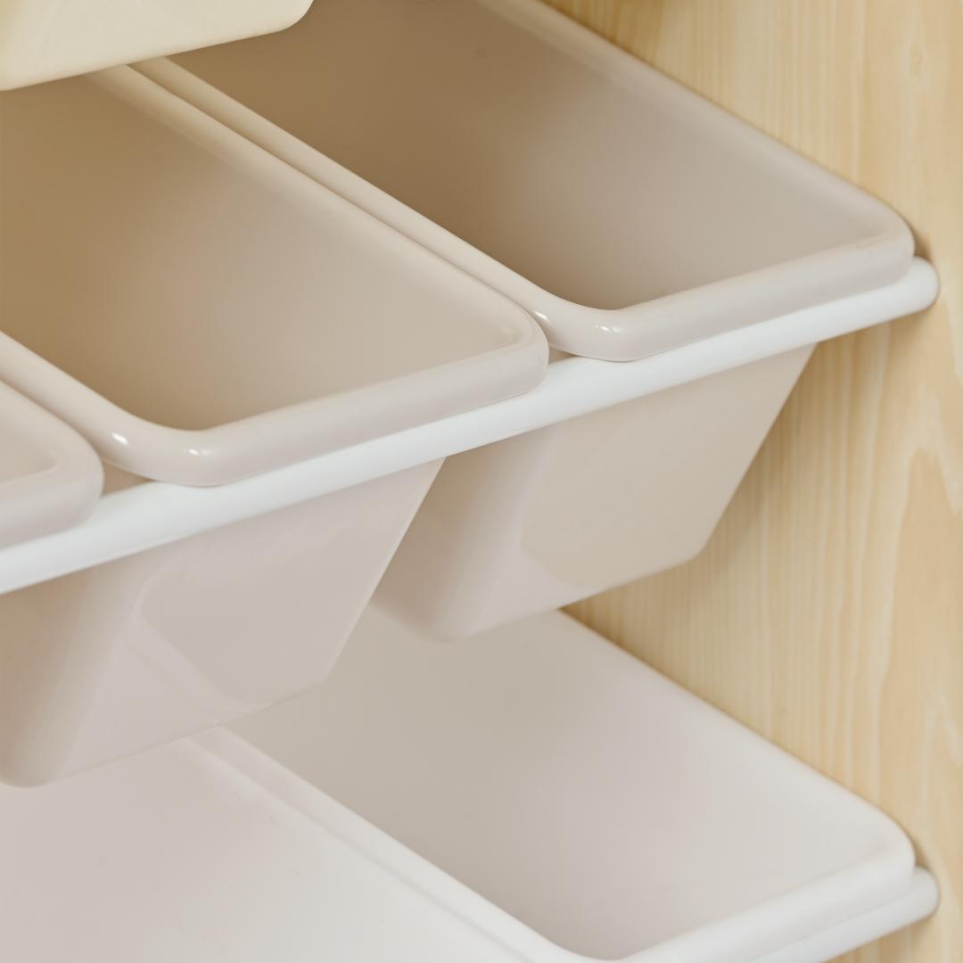 【新品】木製 幅114cm 大容量おもちゃ収納ラック ホワイトボード付