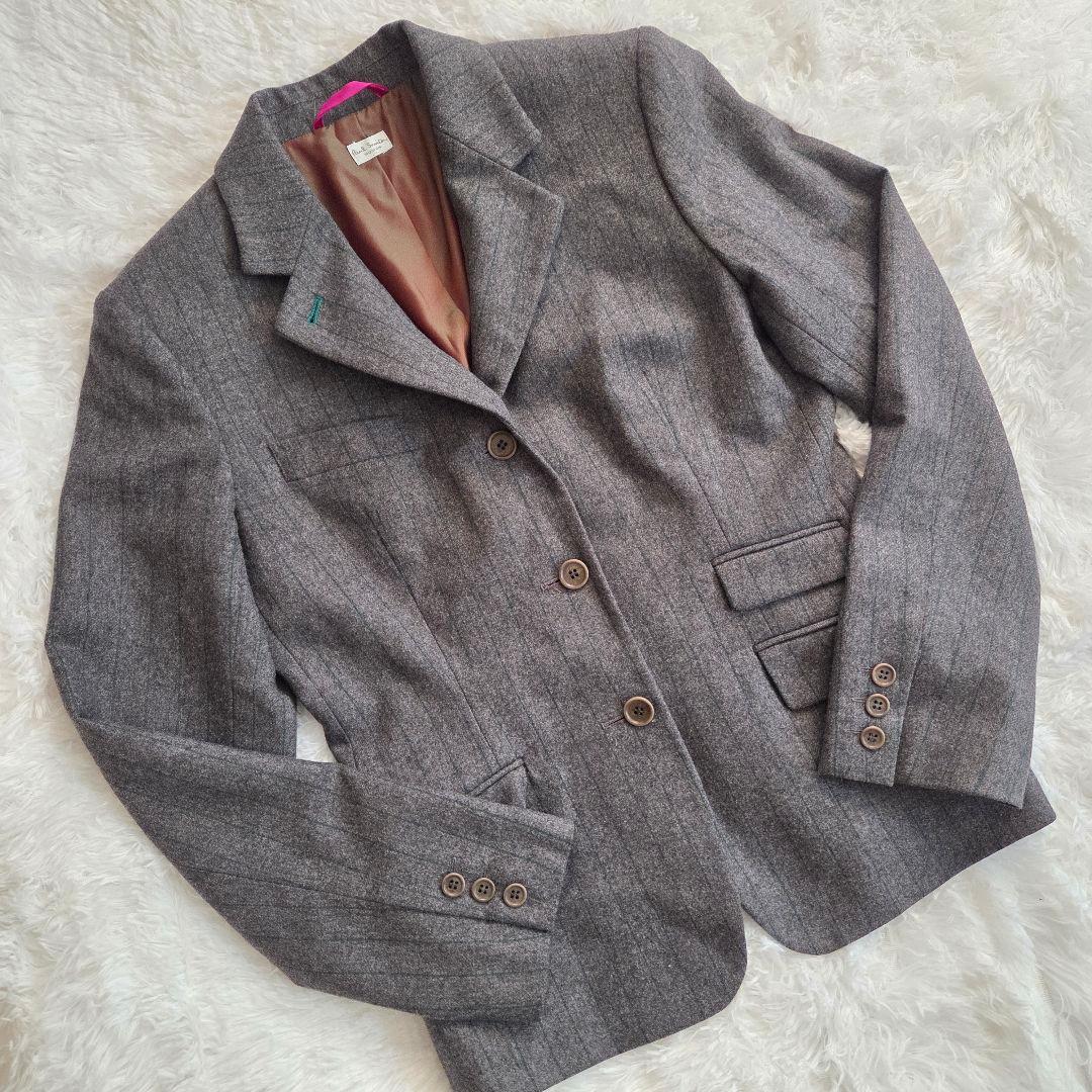 ポールスミスパンツスーツ　セットアップ　タック付きワイドパンツ