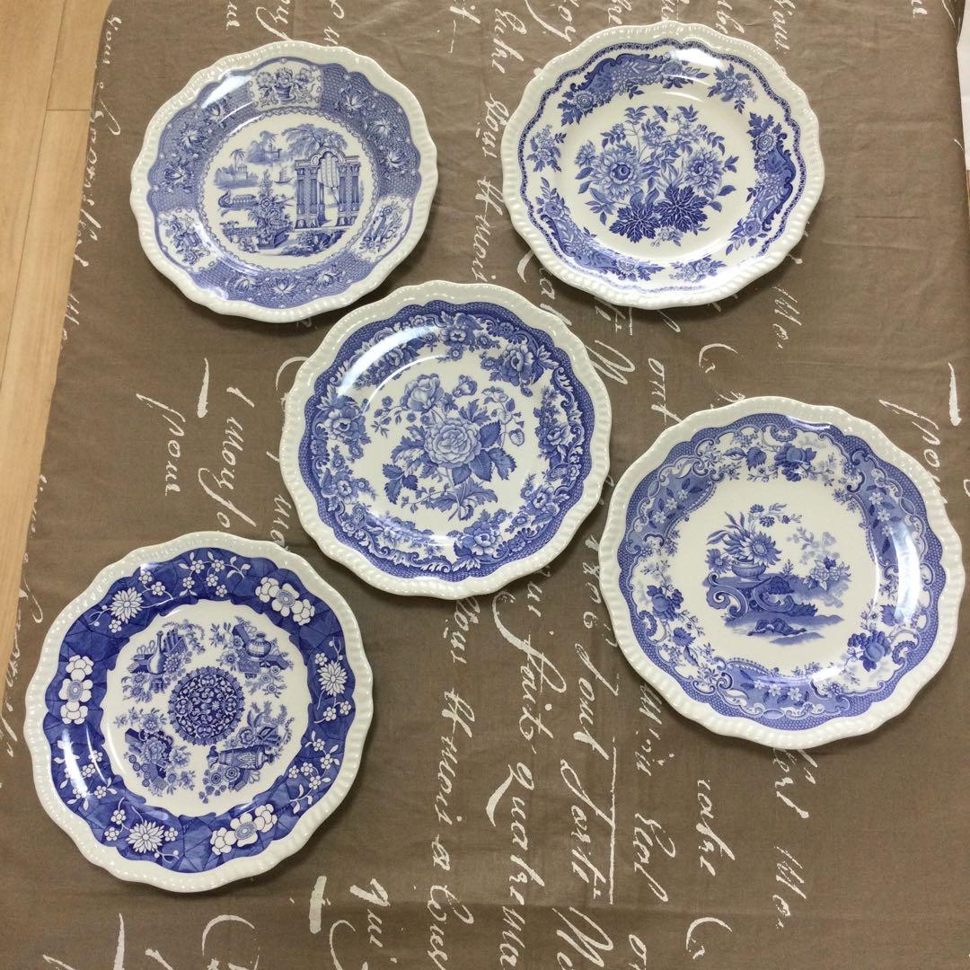 スポード　ブルールーム　リージェンシーシリーズ　大皿　希少　5枚　廃盤　レア