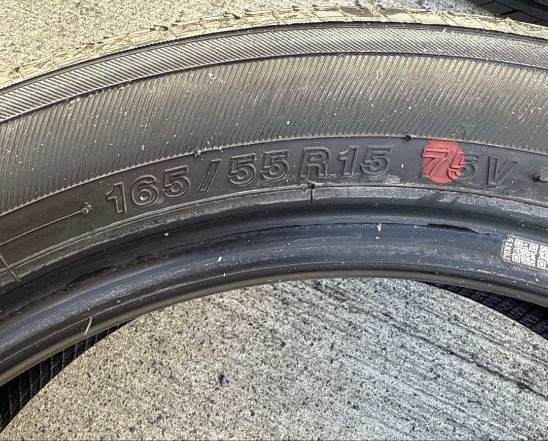 新車外し25年製ヨコハマタイヤ4本セット★スペーシアカスタム★165/55R15