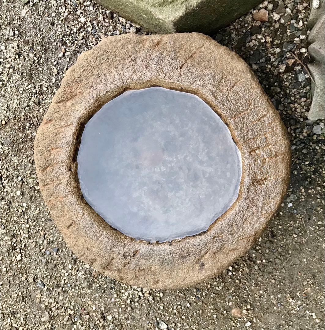 【天然自然石・蹲・水鉢・茶庭坪庭鉢】庭石オブジェ置物ガーデニング造園バードバス