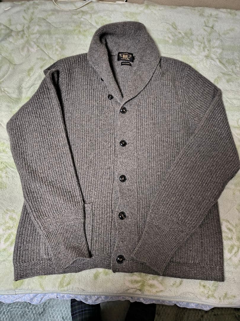 RRL Ralph Lauren グレー カシミア厚手カーディガンLサイズ