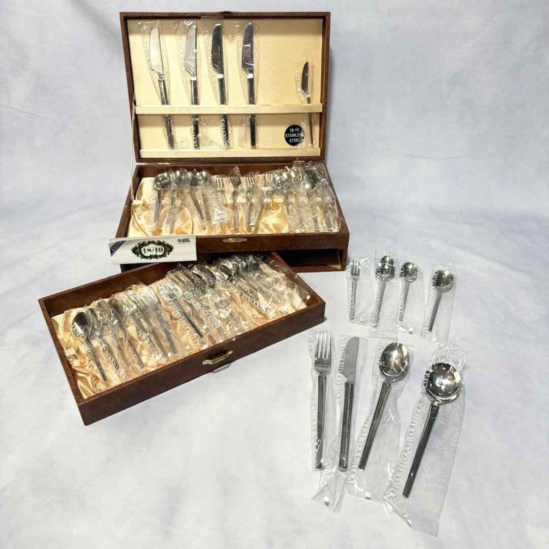 未使用 希少☆ラッキーウッド シンプル スカンジナビア カトラリー 41点セット