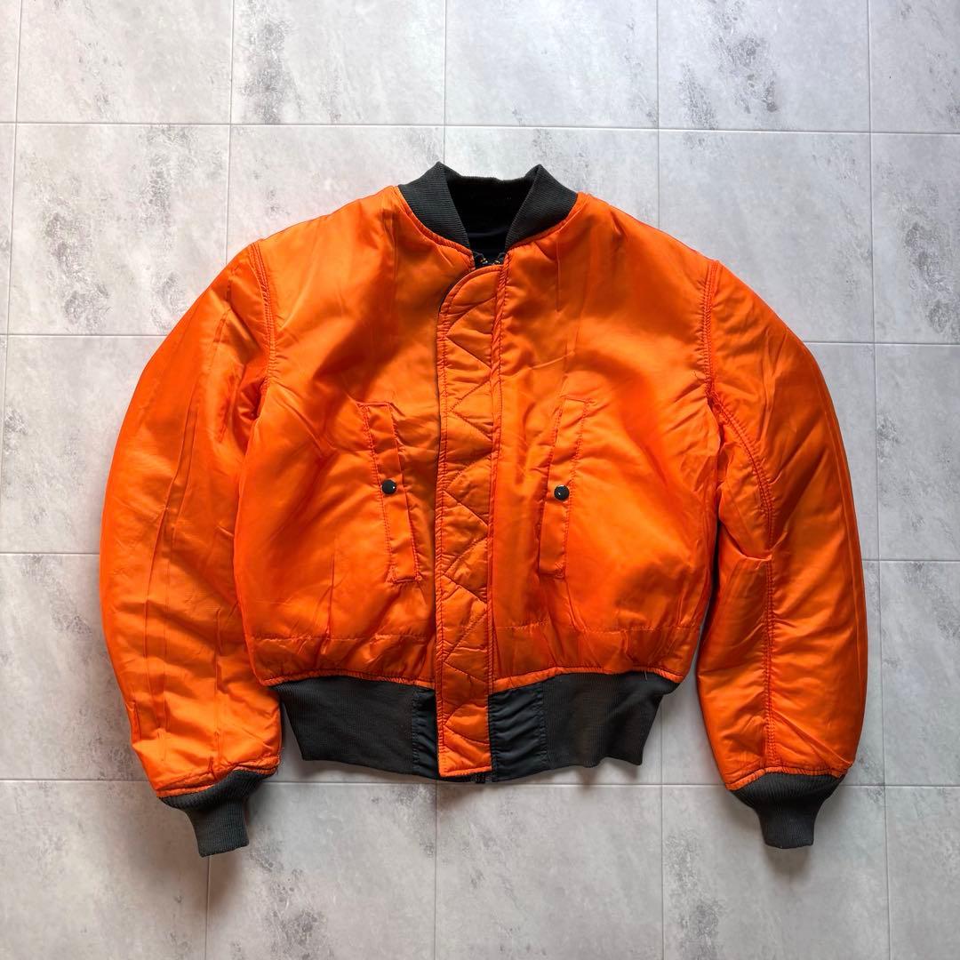 【USA製】90s アルファ MA-1 フライトジャケット 短丈 ダークグリーン