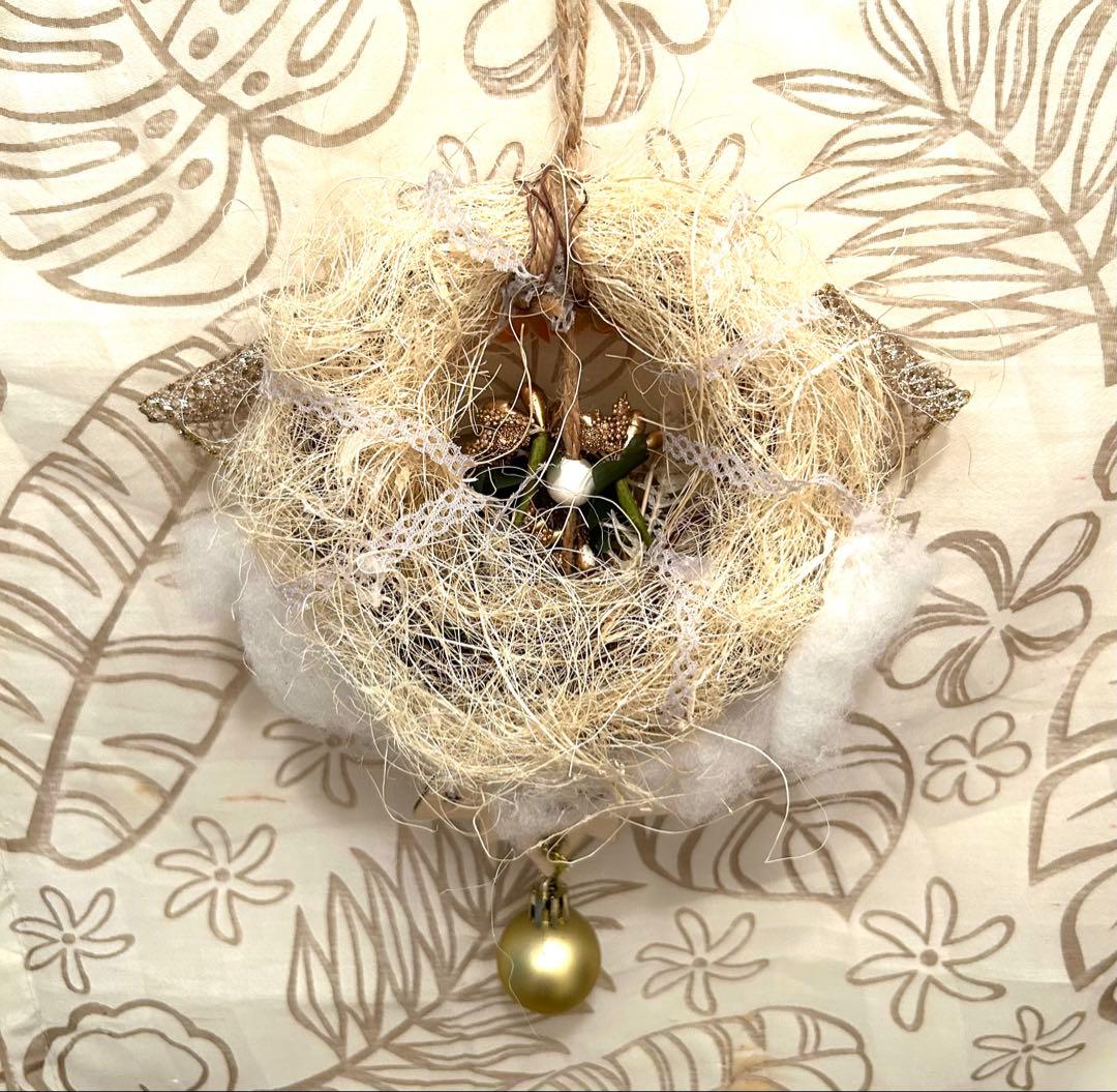 «823»◤完売◢早割りクリスマスリース*ゴールドリボン*華やかな可愛いリース