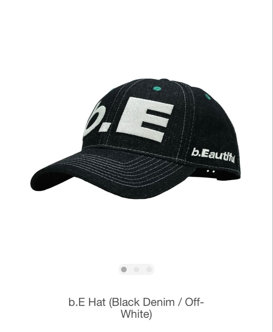 帽子 b.Eautiful Hat (Black Denim / Off-White)