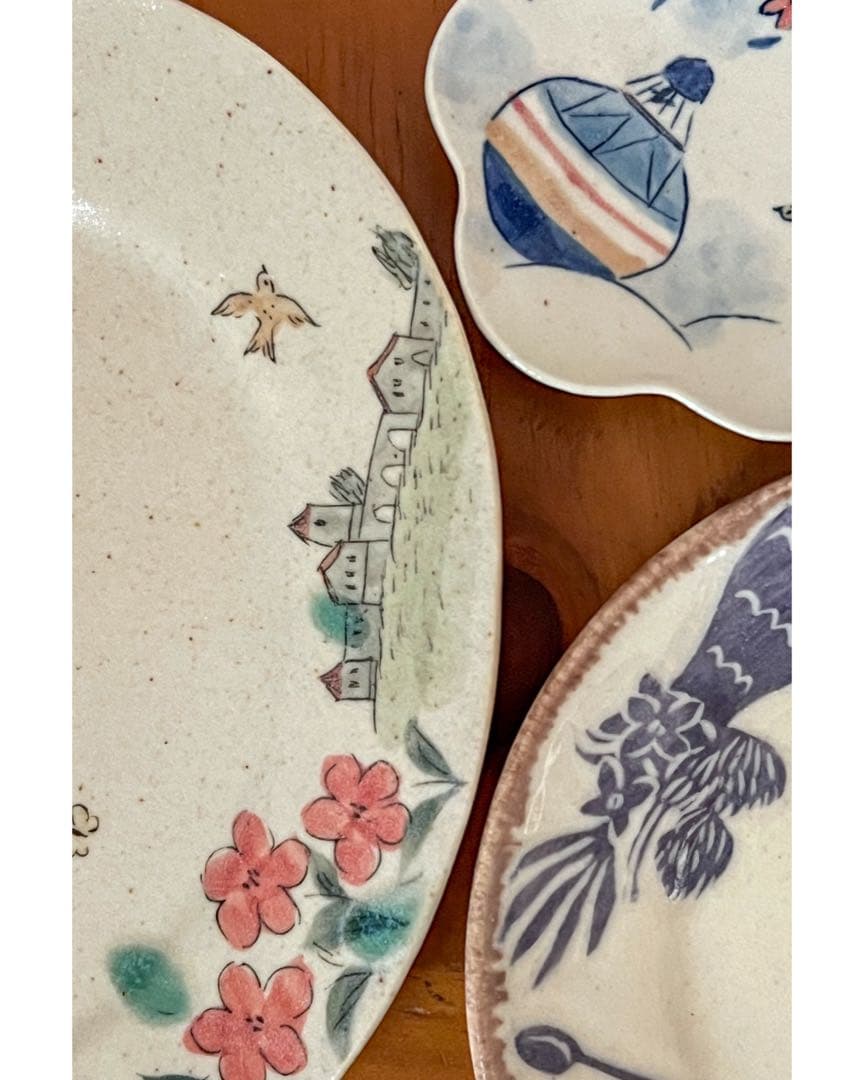 長谷川風子 さん　お皿3枚　オーバル皿　ケーキ皿　豆皿