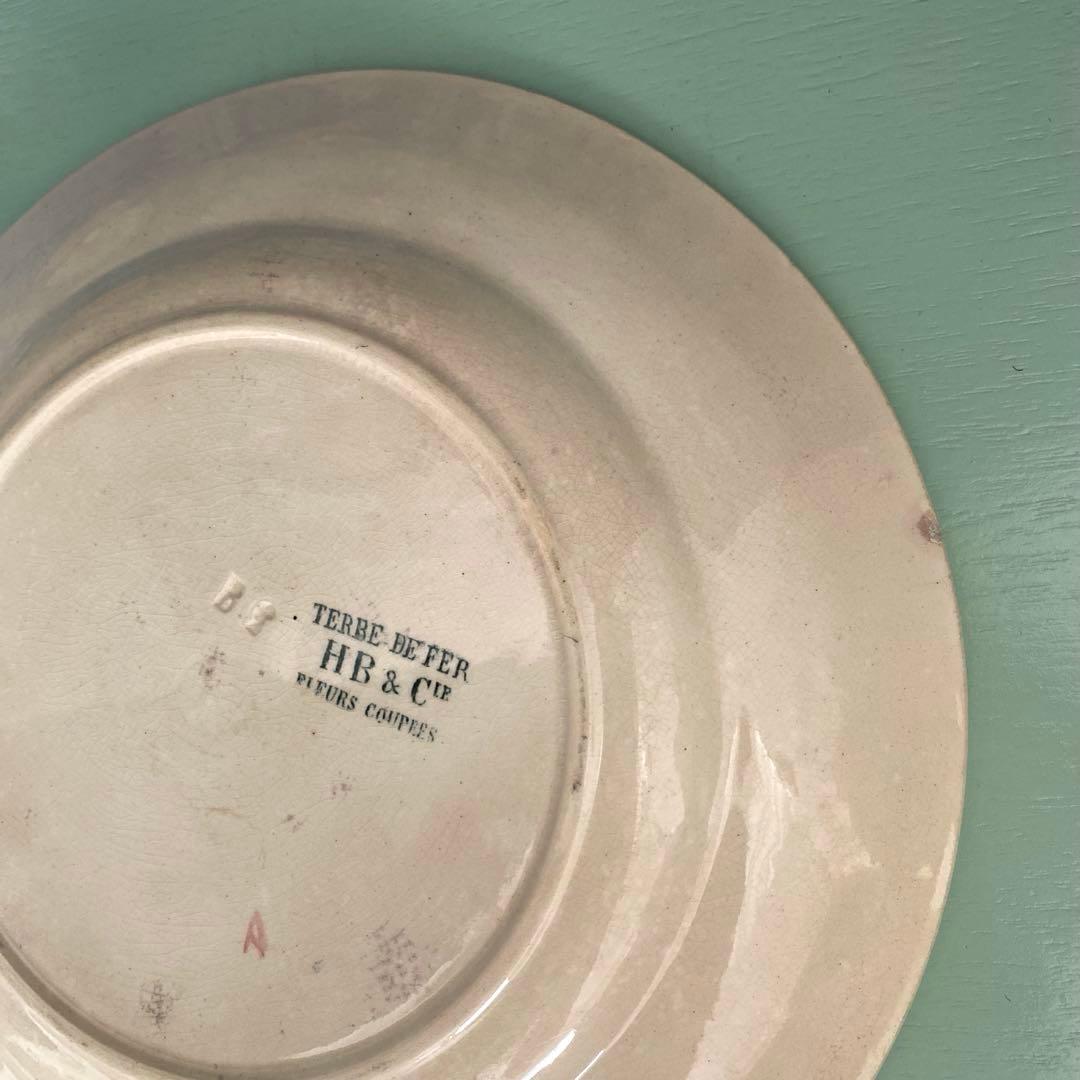 フランス アンティーク ショワジールロワ 切り花　平皿プレート【要確認】B