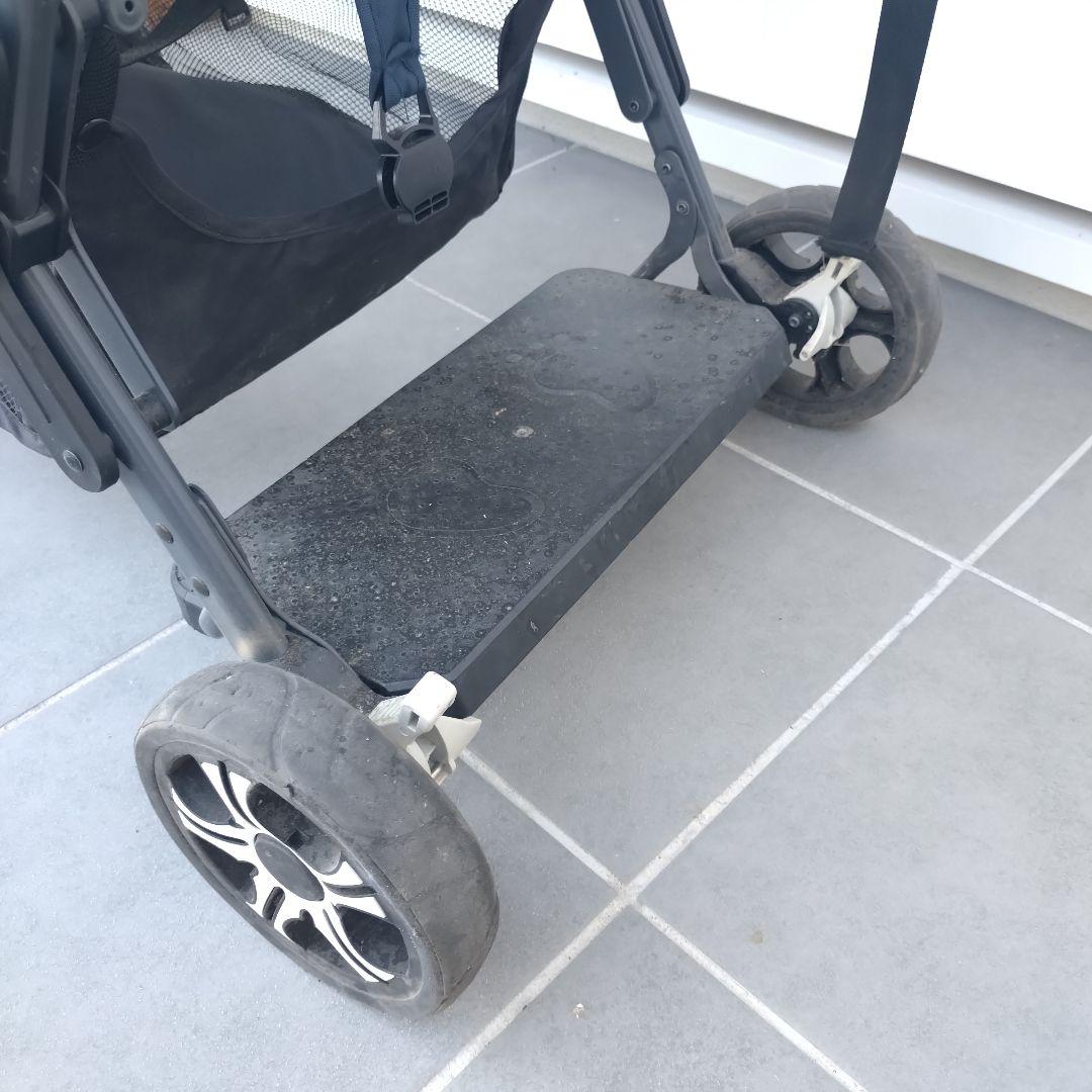 カトージ 二人乗りベビーカー 二人でゴー ネイビー KATOJI 中古