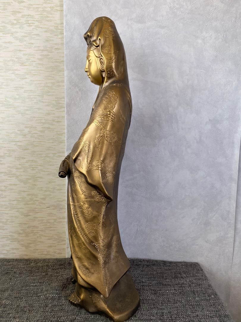 観音菩薩像　篤玉作　観音様　仏像　置物　骨董