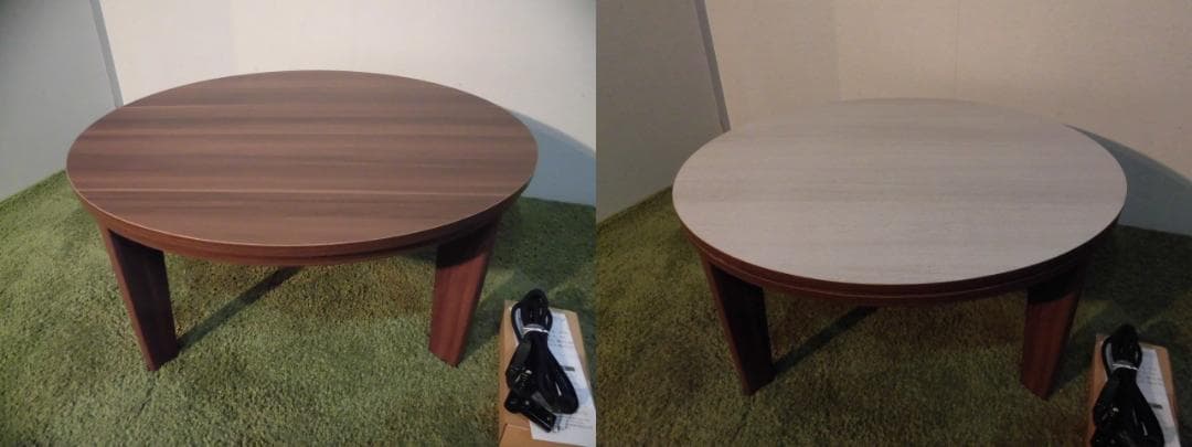 【アウトレット/限定品】北欧風オールシーズン★円形リバーシブル天板こたつ８０