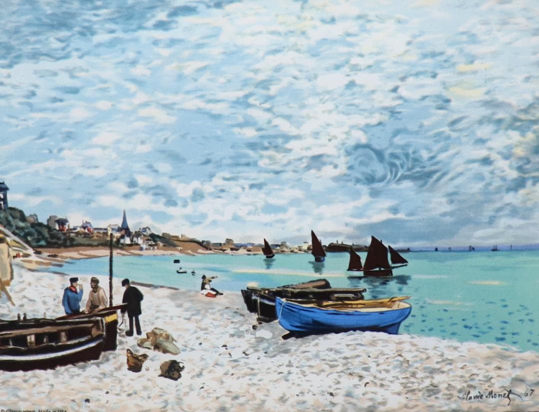 クロード・モネ ヴィンテージステンドグラス サン・タドレスの浜辺 シカゴ美術館