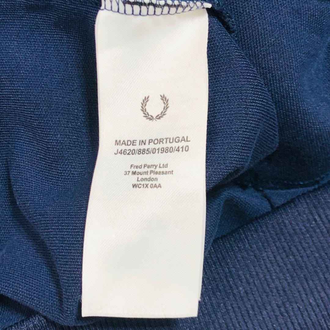 【人気デザイン】フレッドペリー トラックジャケット テープロゴ 刺繍ロゴ L 紺