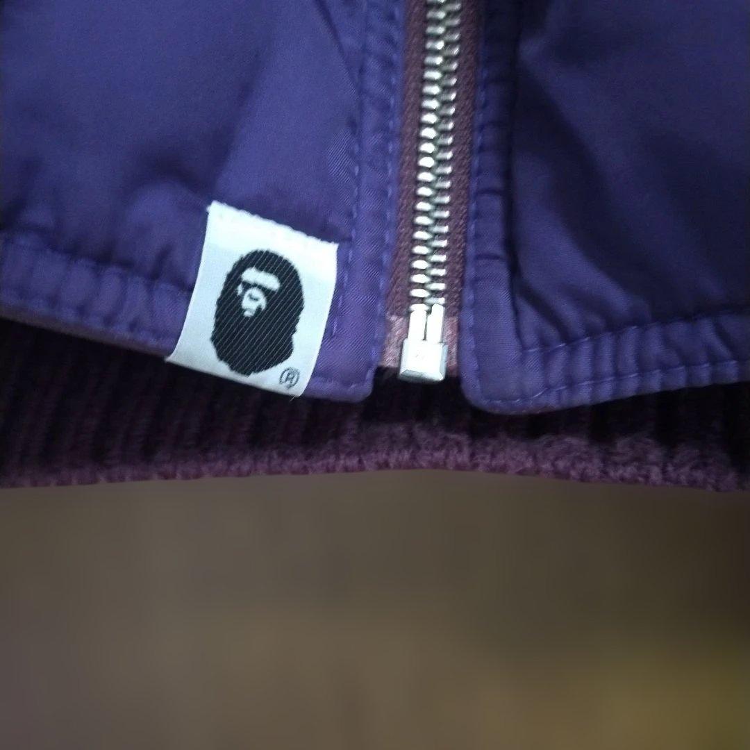 エイプ　APE　リバーシブル レザー ダウンジャケット　ボンバー　サイズＭ　美品