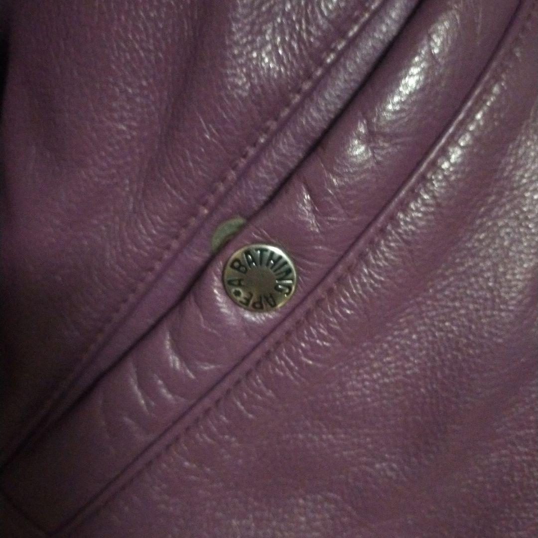 エイプ　APE　リバーシブル レザー ダウンジャケット　ボンバー　サイズＭ　美品