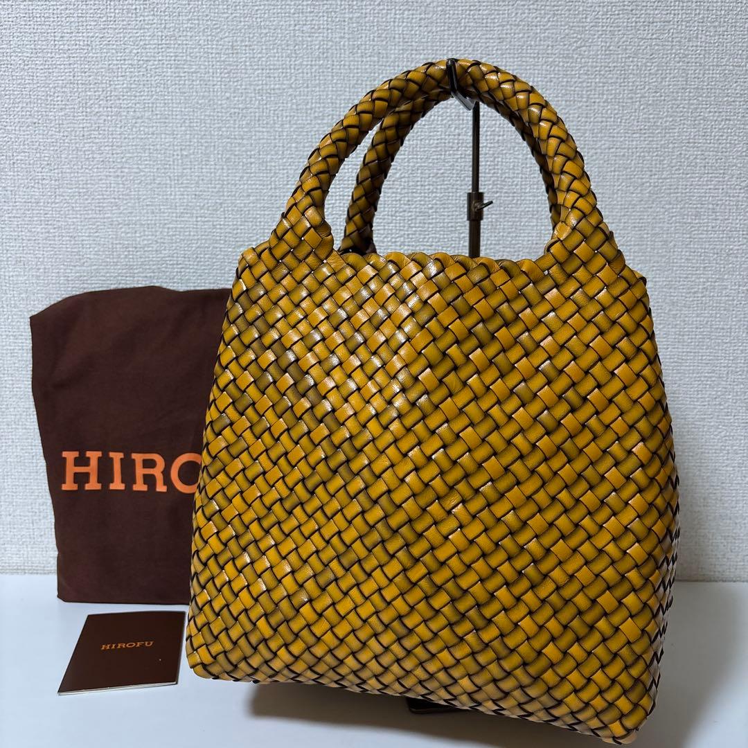 HIROFU ヒロフ ブレッツァ レザートートバッグ　編み込み　メッシュ