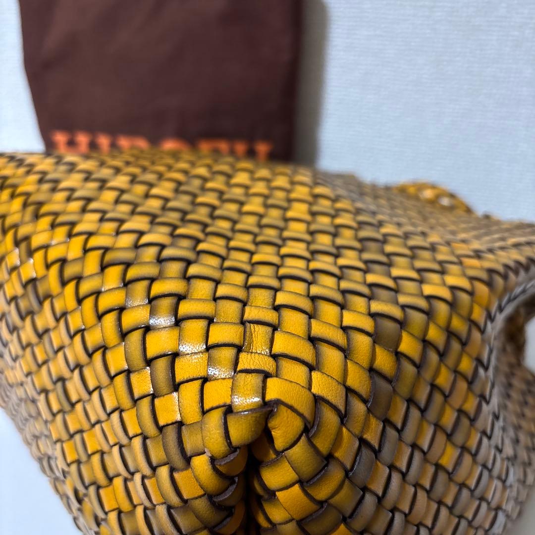 HIROFU ヒロフ ブレッツァ レザートートバッグ　編み込み　メッシュ