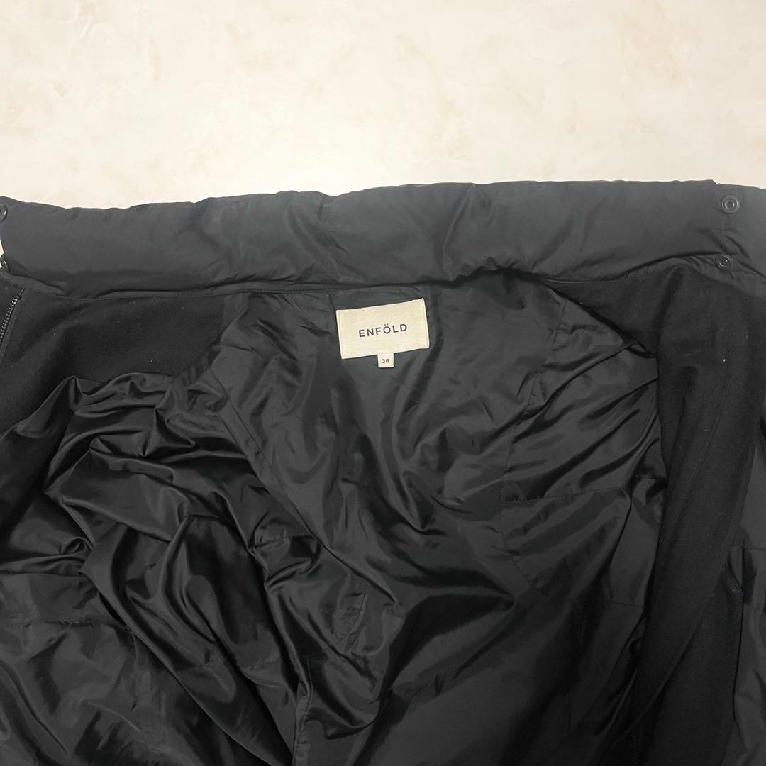 ENFOLD MELTON×DOWN COAT　ダウン　ウール　異素材　38 M