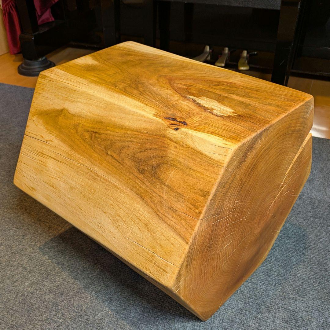 ピーナッツ様確認用　山桜　六角形　 天然木　椅子　スツール　高さ約35㎝