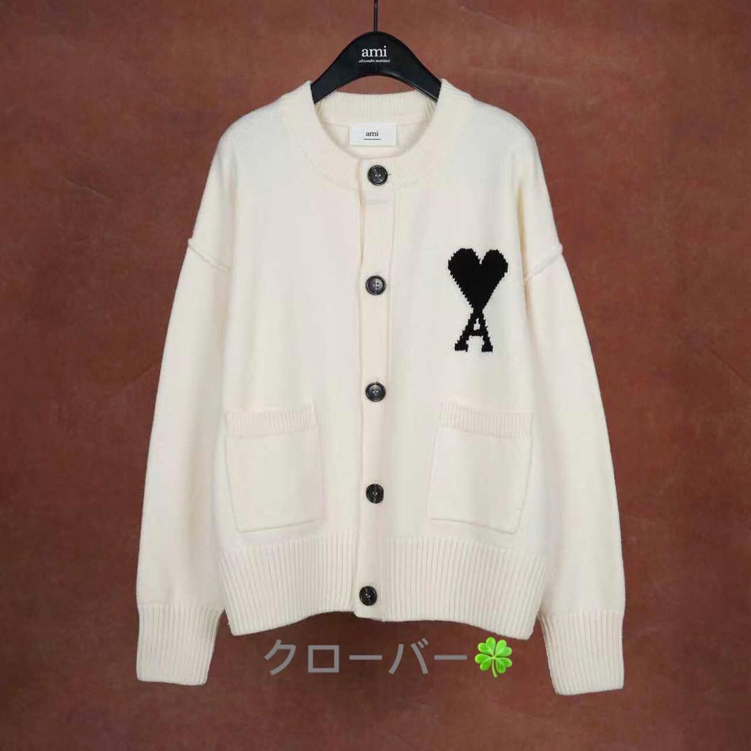 ami アイボリー ニットカーディガンM