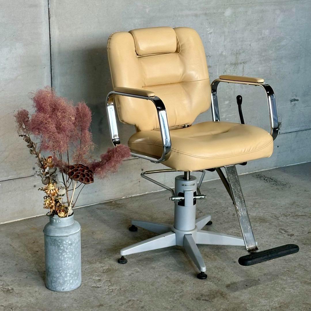 ✿アトリエワールド製✿ヴィンテージ調 サロンチェア レトロベージュ