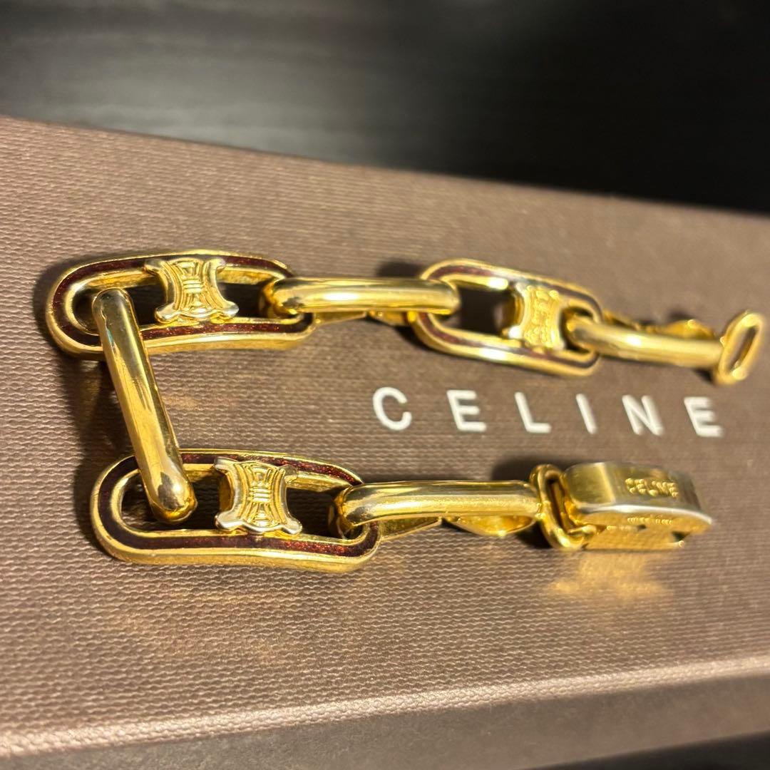 正規品　celine ゴールド　ビンテージ　ブレスレット