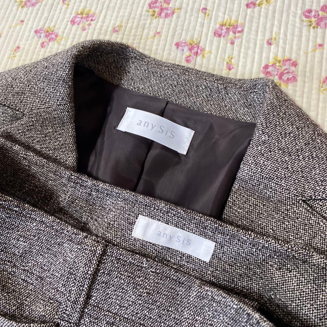 エニィスィス パンツスーツ 2 W72 ブラウン 茶系 営業 オフィス事務DMW