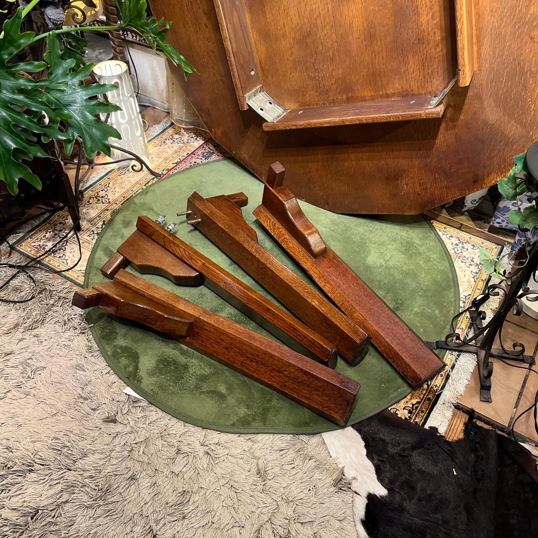 NH338ヴィンテージ オーク　１６角　ダッチカントリーダイニングテーブル