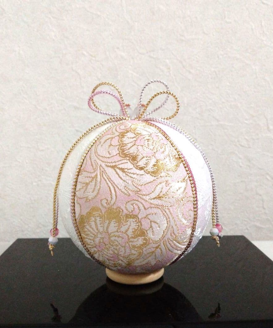 マチャケ 手毬 手鞠 てまり 刺繍 かすみ草 ハンドメイド No174