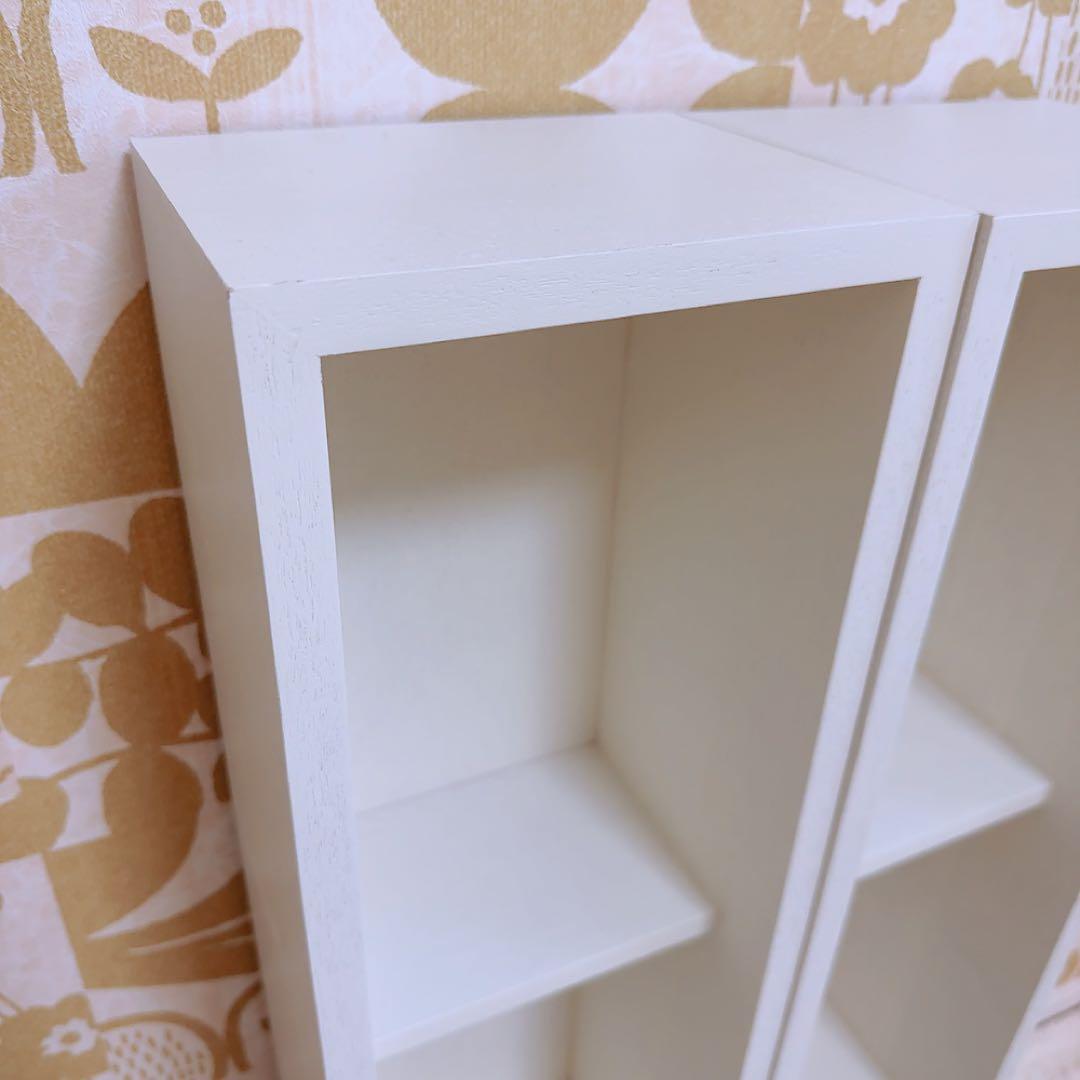 無印良品 壁に付けられる家具 箱 3マス ホワイト　2個　美品　シェルフ