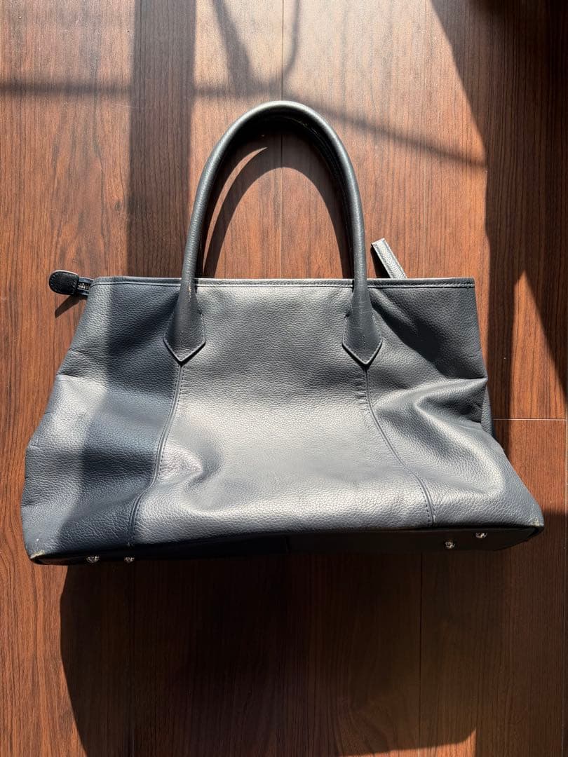 BARNEY'S NEW YORK レザートートバッグ (M) ネイビー