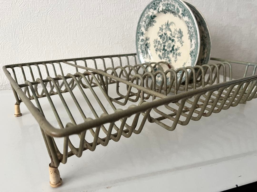 シャビーシック◆レア◆アンティークディッシュラック水切りラック水切りかご