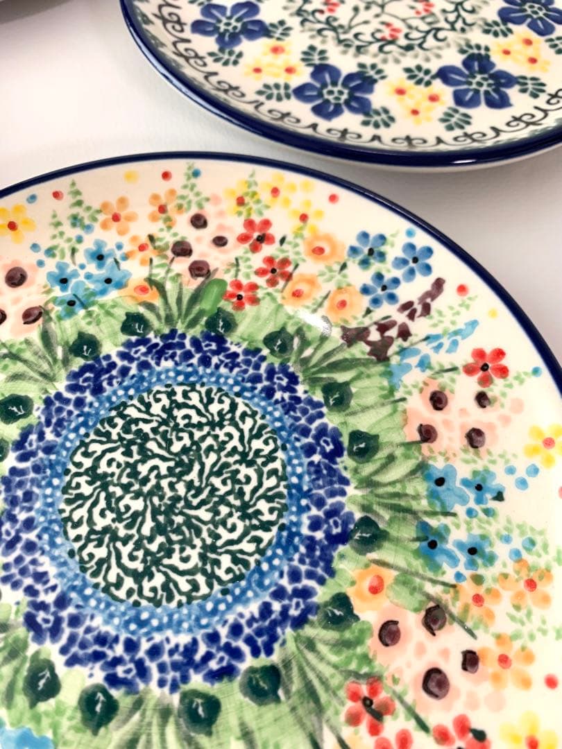 【CERAMIKA】花柄　円形皿　4枚セット