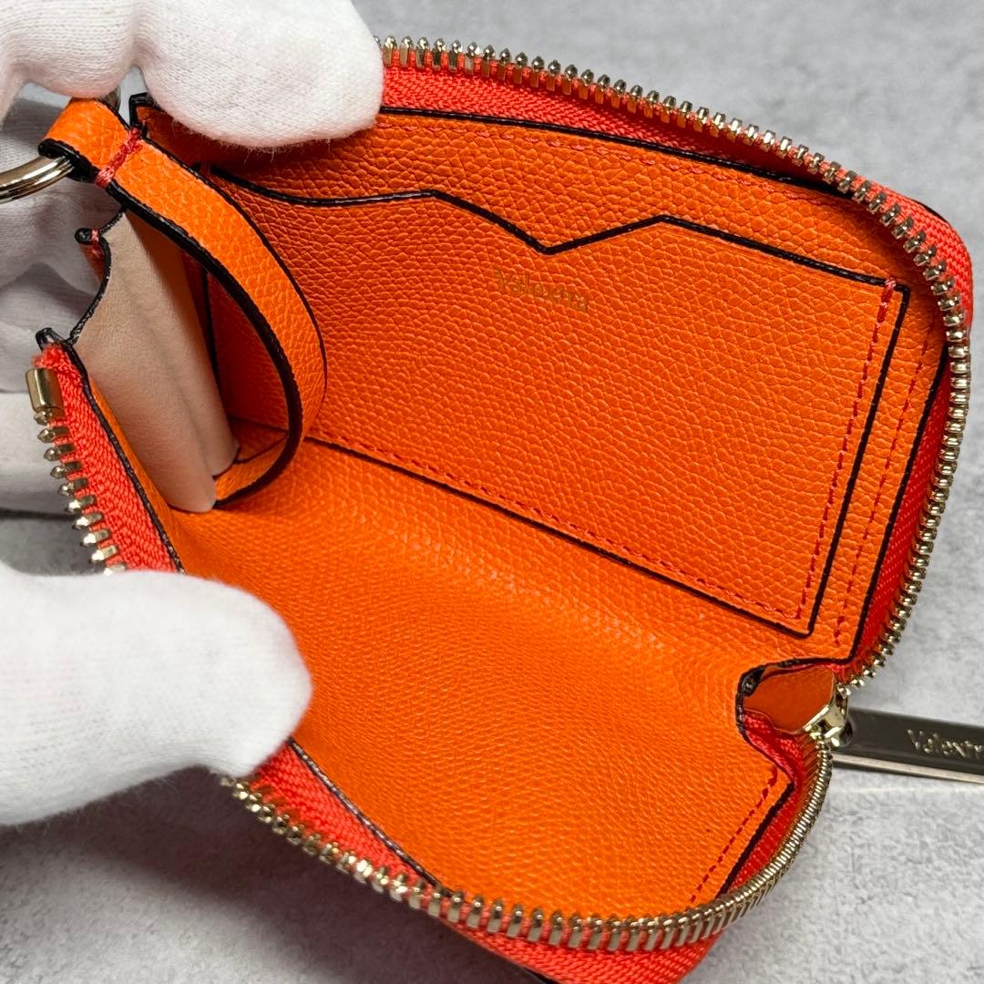 新品未使用 2024年購入品 ヴァレクストラ オレンジ ジップキーホルダー 財布