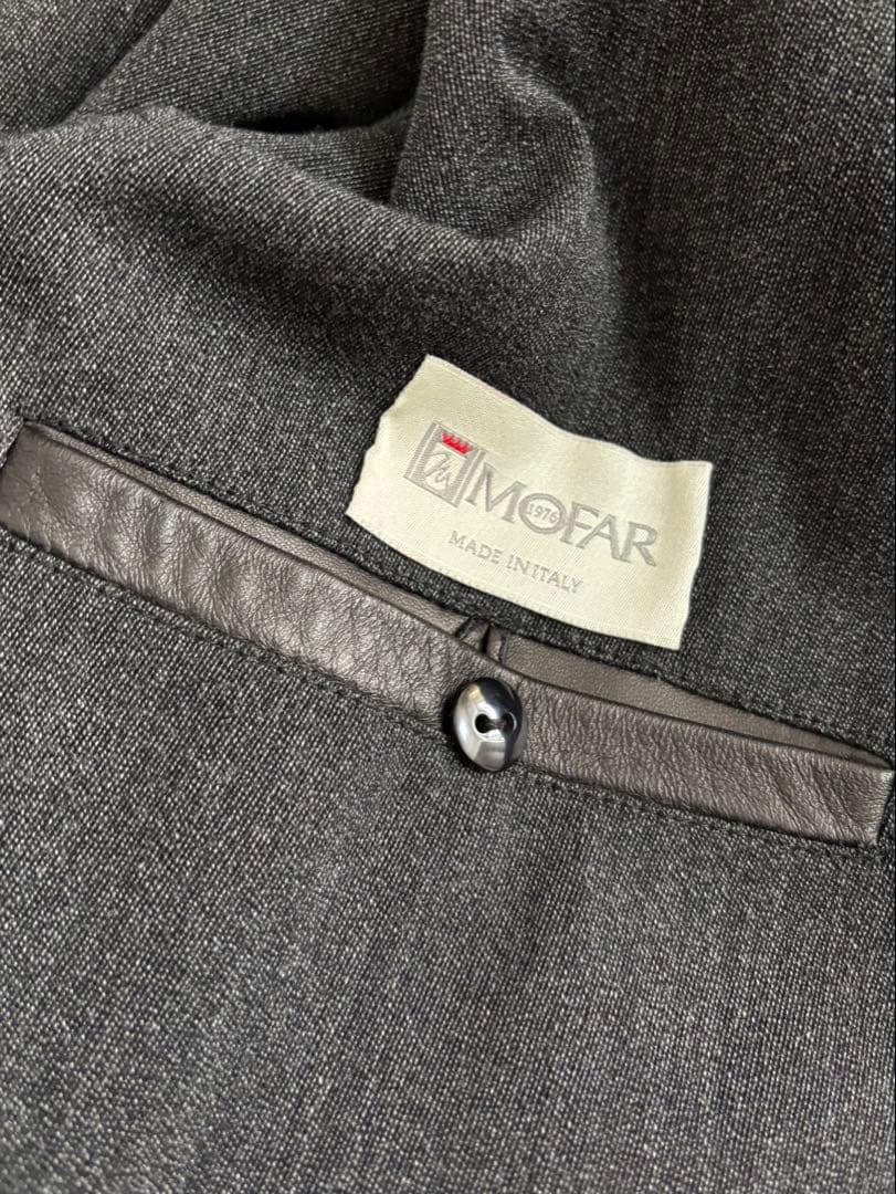 MOFAR イタリア製　羊革レザーコート　裏地ロロピアーナウール　48