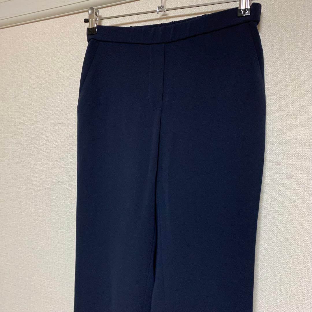 【大人気】セオリー　0 パンツスーツ　3点セット　ネイビー　ノーカラー　現行