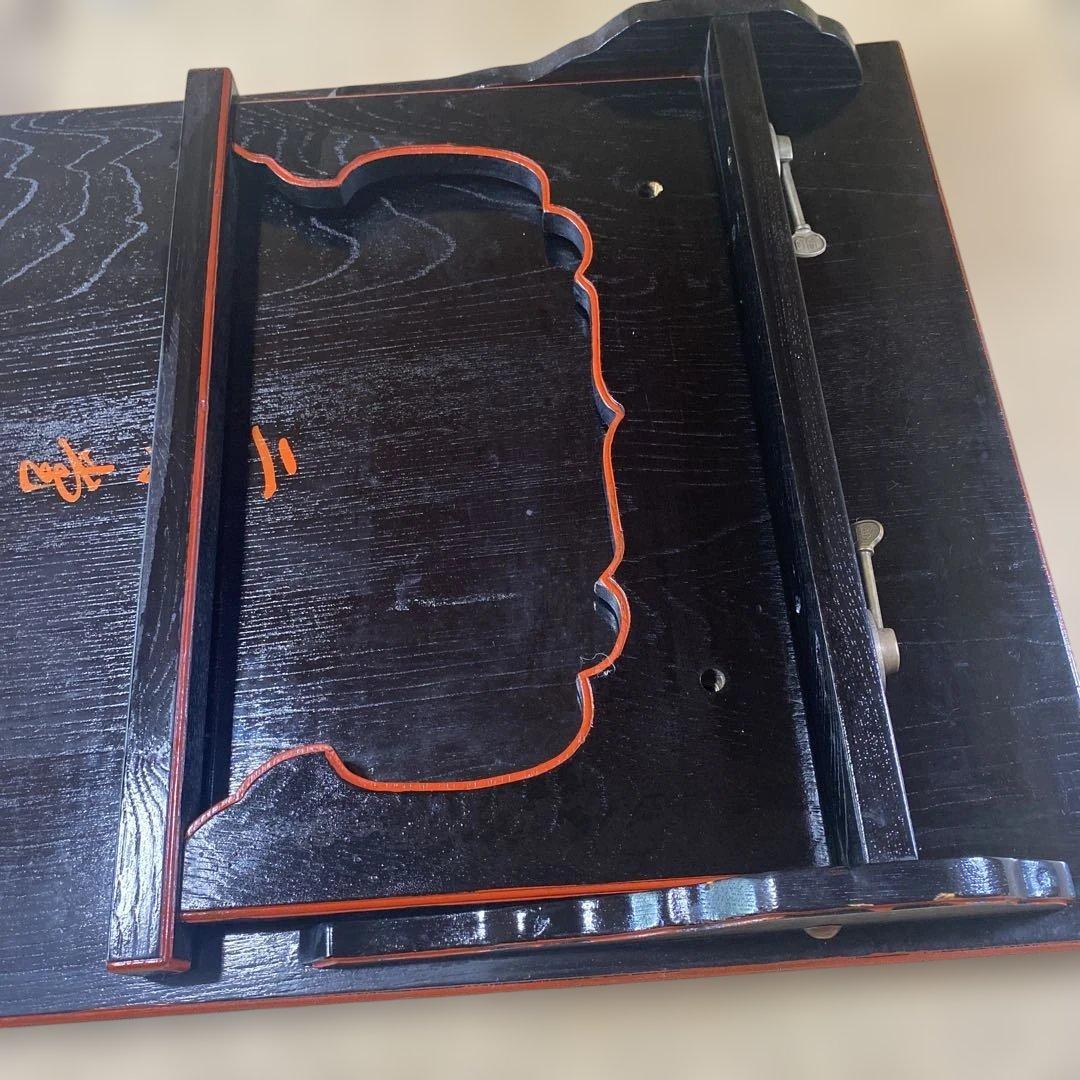 古物　朱書き「二月堂　食堂」　机　座卓