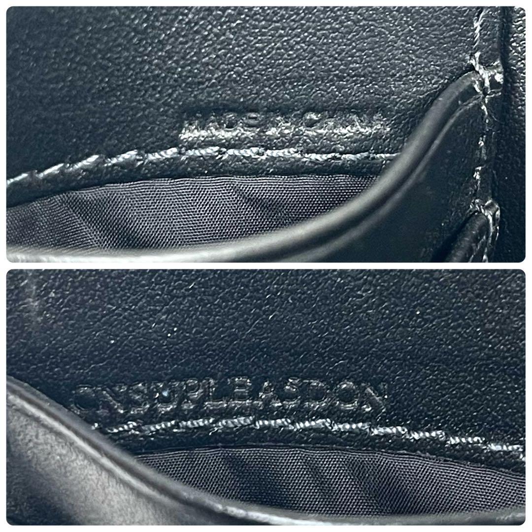 バーバリー　長財布　シャドーチェック　ロゴプレート　二つ折り　レザー　ブラック