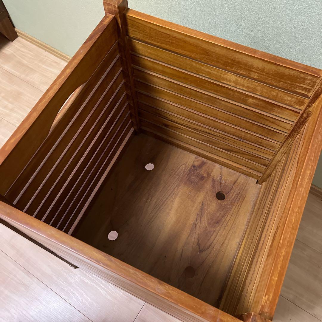 スキャンティークのスツールボックス　椅子チェア兼用目隠し収納家具