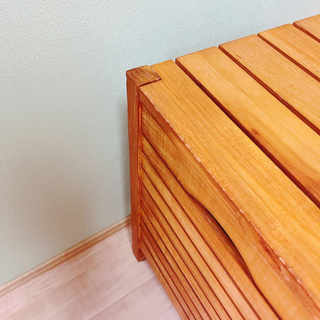 スキャンティークのスツールボックス　椅子チェア兼用目隠し収納家具