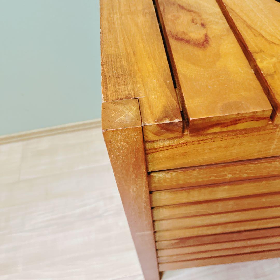 スキャンティークのスツールボックス　椅子チェア兼用目隠し収納家具