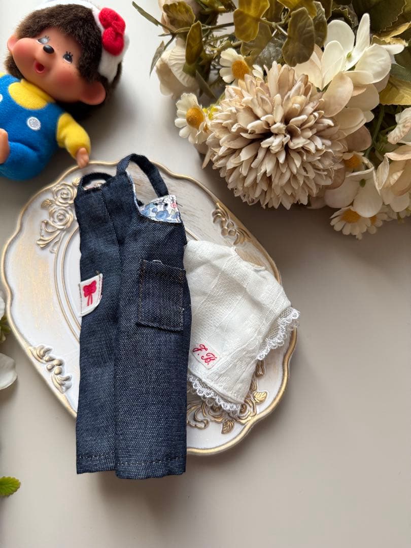 パオラドール サロペット、綿シャツ 2点セット