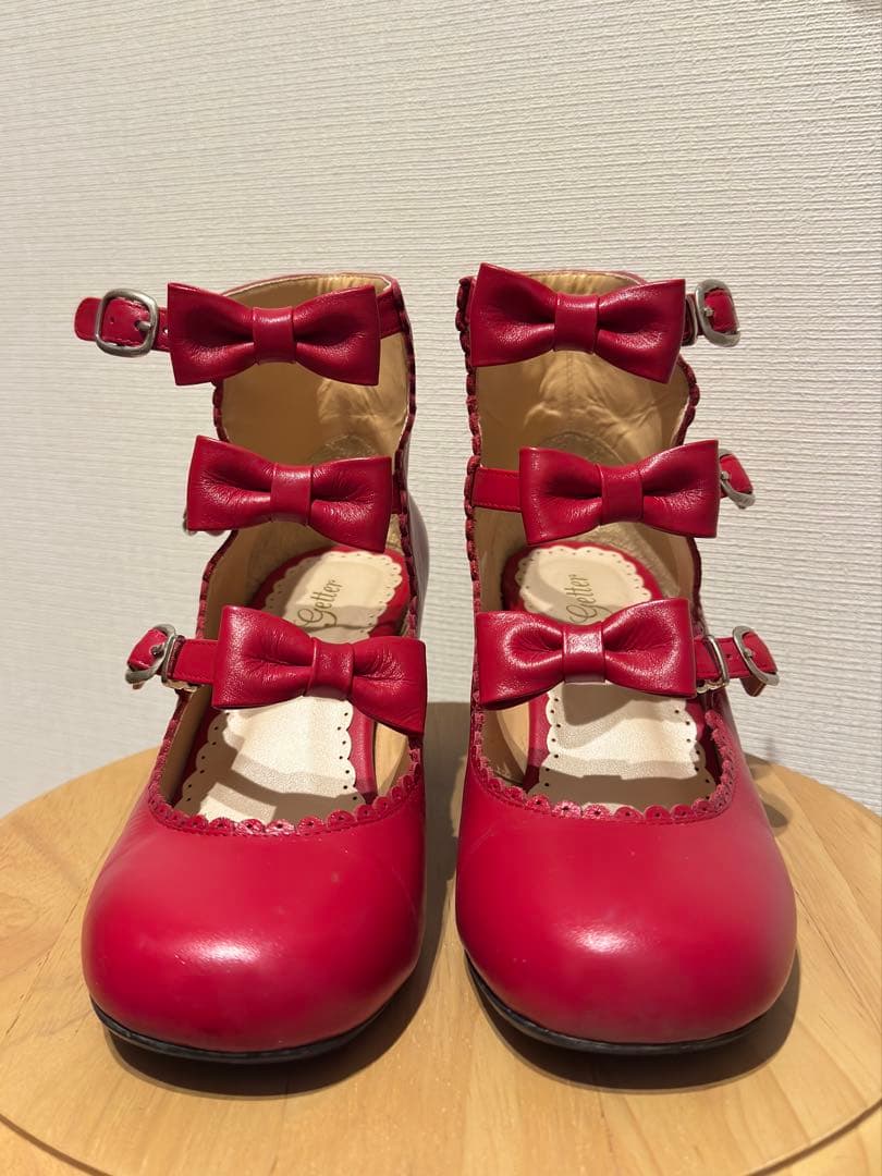 ルルゲッタ　leur getter3連リボンストラップシューズ